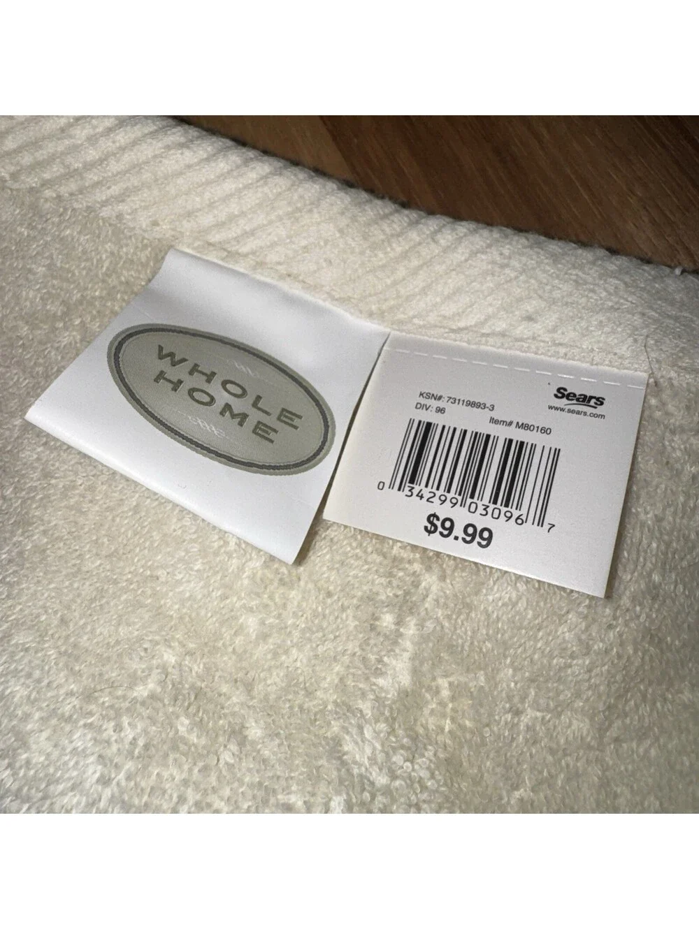 NOS Whole Home Bath Towel Set Floral Embroidered 5-piece Ivory Green Cotton